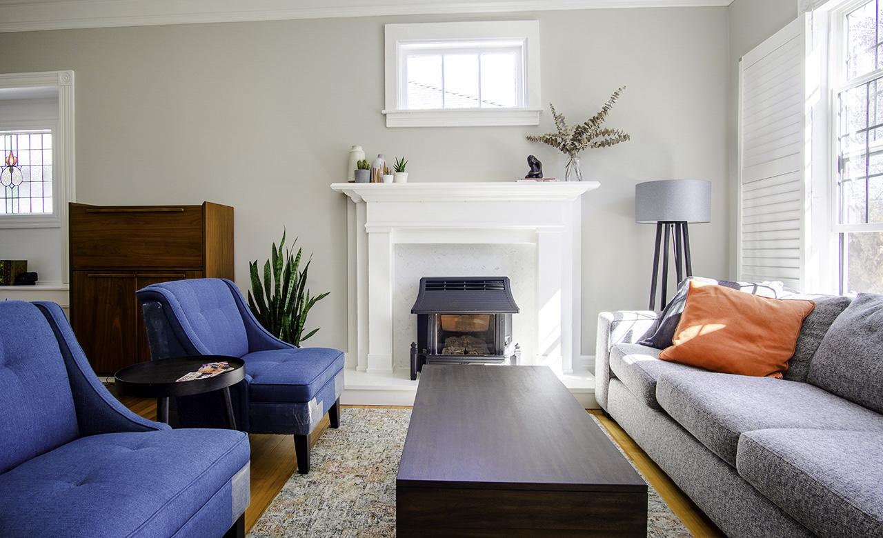 Living room — wide view